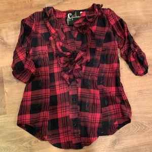 Chandelier Plaid Ruffle Shirt